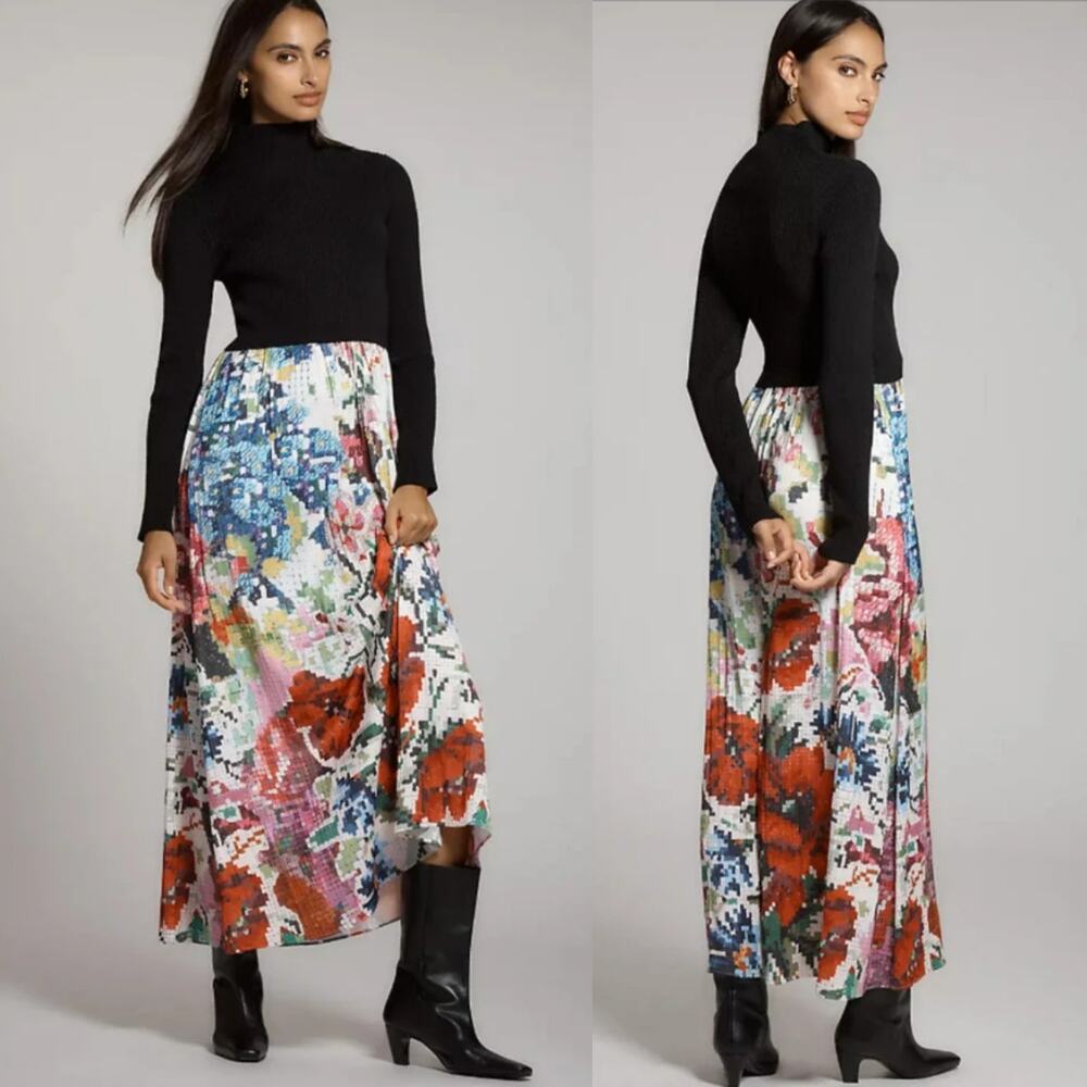 New Anthropologie Kristin Lamb Twofer Maxi Dress - XS